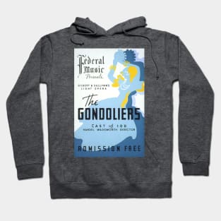 The Gondoliers vintage screen print in blue and yellow, 1937: Retro theatre poster, cleaned and restored Hoodie